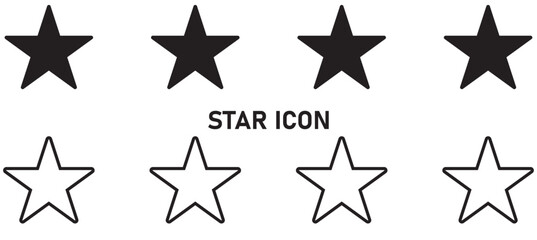 Star icon collection. Different star shapes. Black stars icon set. Sparkle star icon set. Vector illustration