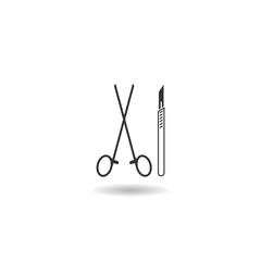 Surgical instruments icon with shadow