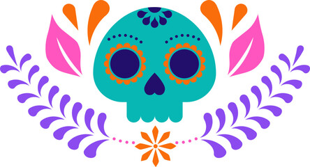 Fototapeta premium Mexican decorative floral border