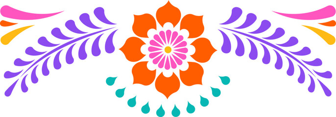Mexican decorative floral border