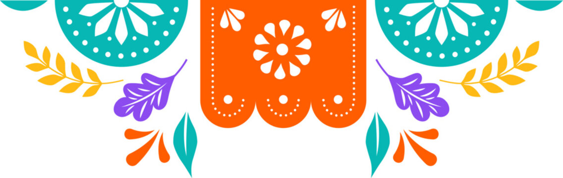 Mexican decorative floral border