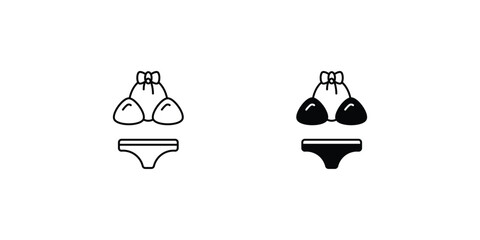 bikni set icon with white background vector stock illustration