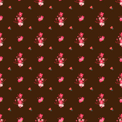 Sweet Hearts Of Love Seamless Vector Pattern Design