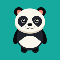 Cute Cartoon Panda Character with vector