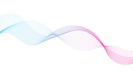 Abstract colorful wave lines on white background. Modern colorful wavy lines pattern design element. Wave lines art, Curved smooth design