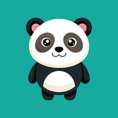 Cute Cartoon Panda Character with vector