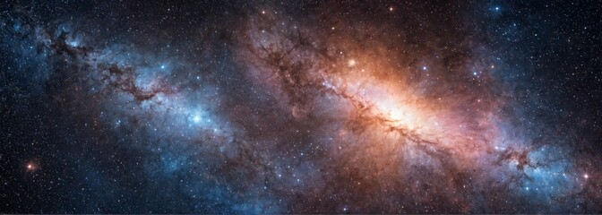Obraz premium beautiful night sky filled stars galaxies background deep