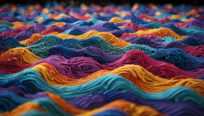 3D render musical wave, abstraction, fractals, Generative AI, Generative, AI