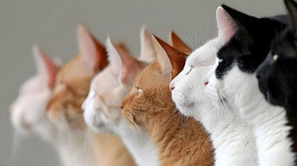 Naklejka premium The image features a group cute cat