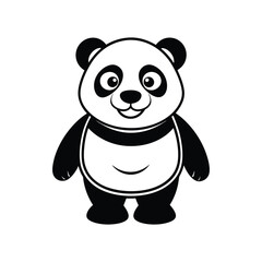 Cute Cartoon Panda Character with vector