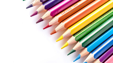 Fototapeta premium Colored pencils, wallpaper, creative art supplies