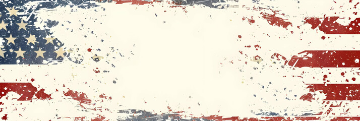 Fototapeta premium Grunge American flag background, distressed texture with stars and stripes, suitable for patriotic designs and USA-themed projects.