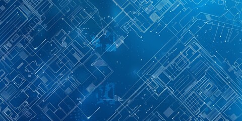 Dark blue background with modern futuristic abstract graphics element for presentation design, corporate banner, tech background. High quality photo