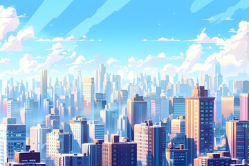 Cityscape Under a Blue Sky