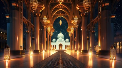 Vertical mosque image for social media stories, ideal for Ramadan and Islamic themes.
