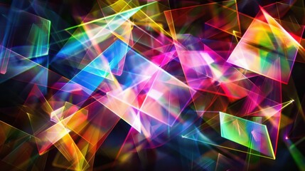 Prism light leak creating a colorful photo overlay on a black background.