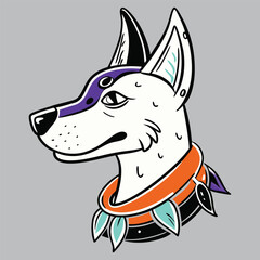 A colorful dog head vector