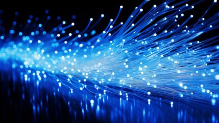 Fiber optic strands emitting blue and white light for data communication