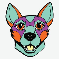 A colorful dog head vector