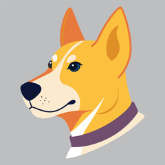 A colorful dog head vector