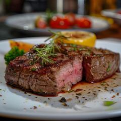 Ribeye Steak Served Ready to Eat