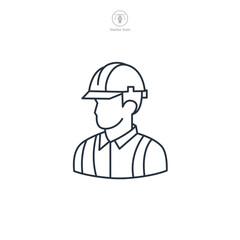 Avatar Construction worker, Civil engineer Icon theme symbol vector illustration isolated on white background