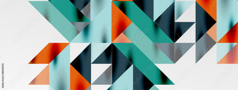 Poster Tech minimal overlapping triangle shapes elements geometric graphic pattern