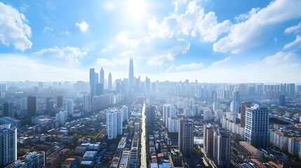 Aerial View of a City Skyline