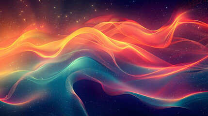 Obraz premium Captivating abstract neon gradient background with visually stunning retrofuturistic digital vibrant fluid shapes and forms in a contemporary immersive artwork