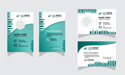 Expert ID Card Design: Horizontal and Vertical Formats with Complete Front and Back Customization.
