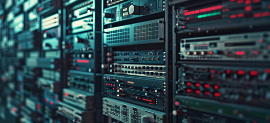 Data center and network devices in high performance operation. 
