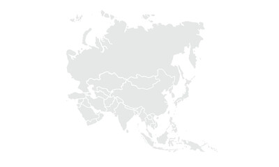 Asia map illustration,isolated on white background.for website layouts, background, education, precise, customizable, Travel worldwide, map silhouette backdrop, earth geography, political, reports.