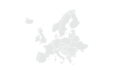 Fototapeta premium Europe map illustration,isolated on white background.for website layouts, background, education, precise, customizable, Travel worldwide, map silhouette backdrop, earth geography, political, reports.