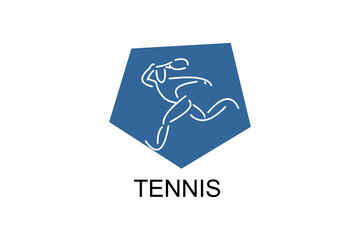 Tennis sport vector line icon. sportman, equipment sign. sport pictogram illustration.