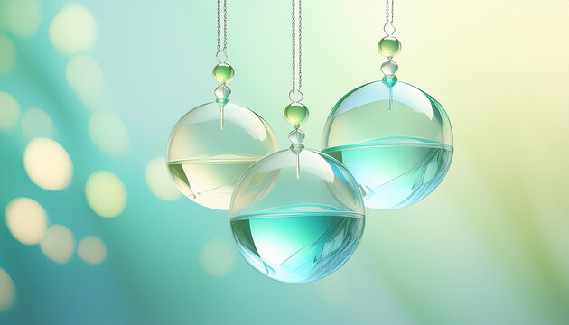 Turquoise crystal ornament background