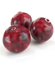 Obraz premium Ripe Cranberries on Pristine White Background with Rendering