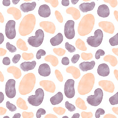 Abstract art red, yellow, brown, grey stones background natural colors, fall, autumn, leopard animalistic print. Painting brush texture, watercolor shapes seamless pattern design, textile.