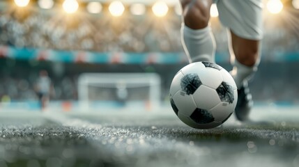 Penalty Kick Showdown at the UEFA Final Player Prepares for High Stakes Shot