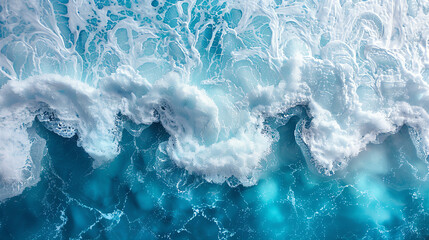 Obraz premium Abstract blue ocean waves crashing 