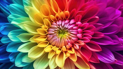 Obraz premium Dahlia petals macro. Floral abstract background. Generative AI. Illustration for for banner, poster, cover, brochure or presentation.