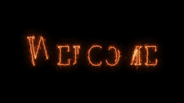 Glowing fire neon sign welcome on black background. Welcome neon light calligraphic banner. Neon welcome signboard. welcome colorful neon 3d modern glowing editable text effect.
