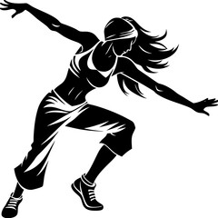 create a silhouette of a woman dancing
