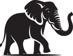 Fototapeta premium Majestic Elephant Silhouette: A Stately Giant Against the Horizon, Capturing the Power, Grace, and Tranquility of Nature’s Most Iconic Creature