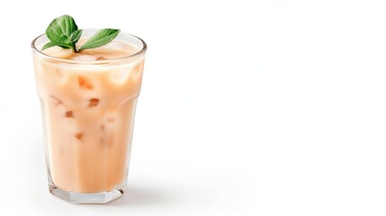 A glass of horchata, classic Mexican drink, watercolor illustration, soft hues, isolated on white background