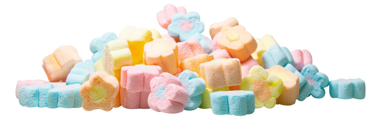 flowers marshmallow on transparent background