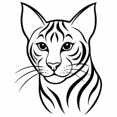 create a stylized bengal cat head silhouette