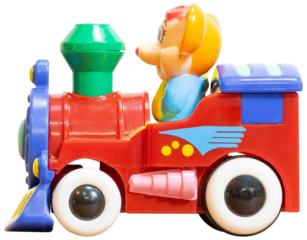 colorful toy train  on transparent background