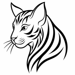 create a stylized bengal cat head silhouette