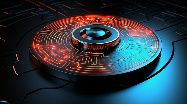 A digital fingerprint unlocking a secure device, showcasing the seamless integration of biometric security. Painting Illustration style, Minimal and Simple,