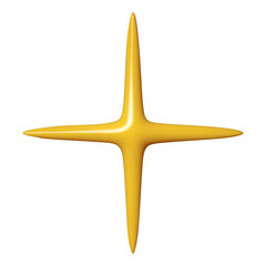 3D glossy Yellow star of shape isolated on white background. Realistic 3d design cartoon style. Vector illustration